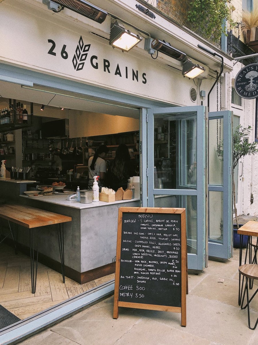 photo of white and light blue colored cafe bar